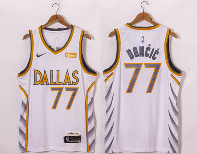 Men's Dallas Mavericks #77 Luka Doncic White Stitched NBA Jersey Men's Dallas Mavericks #77 Luka Doncic White Stitched NBA Jersey